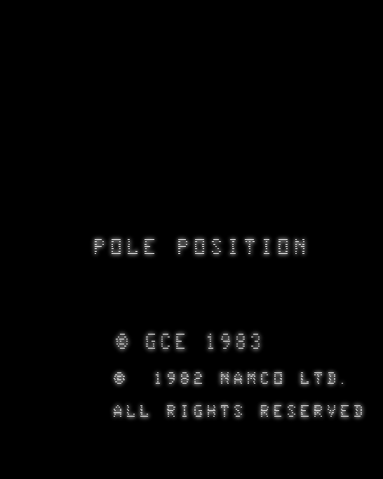 Pole Position title screen for Vectrex